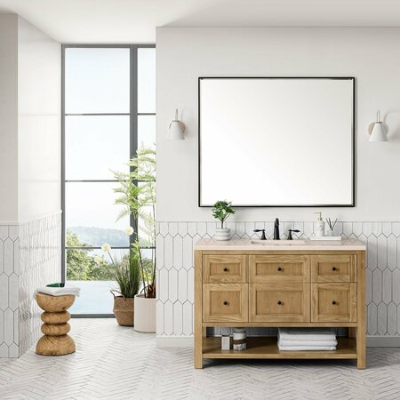 James Martin Vanities Breckenridge 48in Single Vanity, Light Natural Oak w/ 3 CM Eternal Marfil Top 330-V48-LNO-3EMR